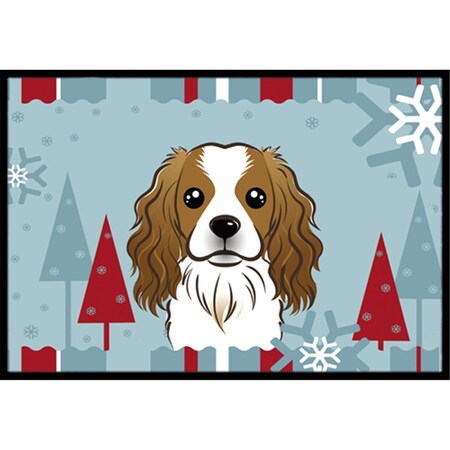 Carolines Treasures Winter Holiday Cavalier Spaniel Indoor and Outdoor Mat- 18 x 27 in. BB1720MAT